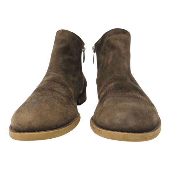 Franco Sarto Keegan Ankle Boot Nubuck Leather Booties Womens Size 6 M Double Zip - Picture 5 of 12